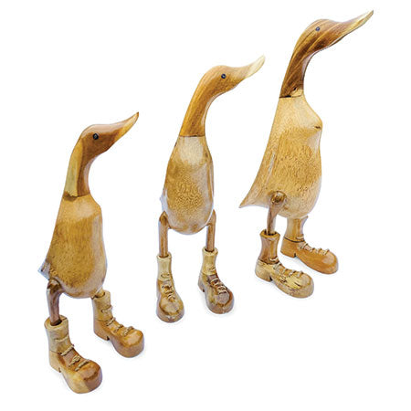 Wooden Duck In Boots 3 Sizes