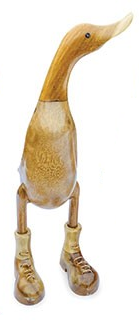 Wooden Duck In Boots 3 Sizes