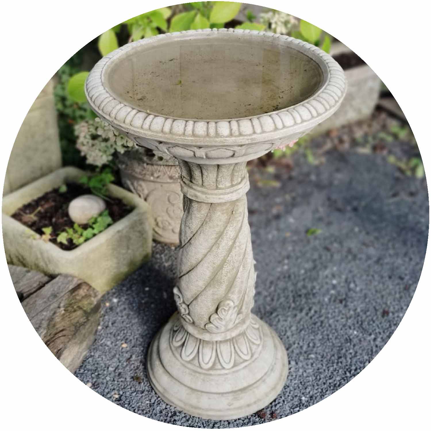 Barley Twist Birdbath