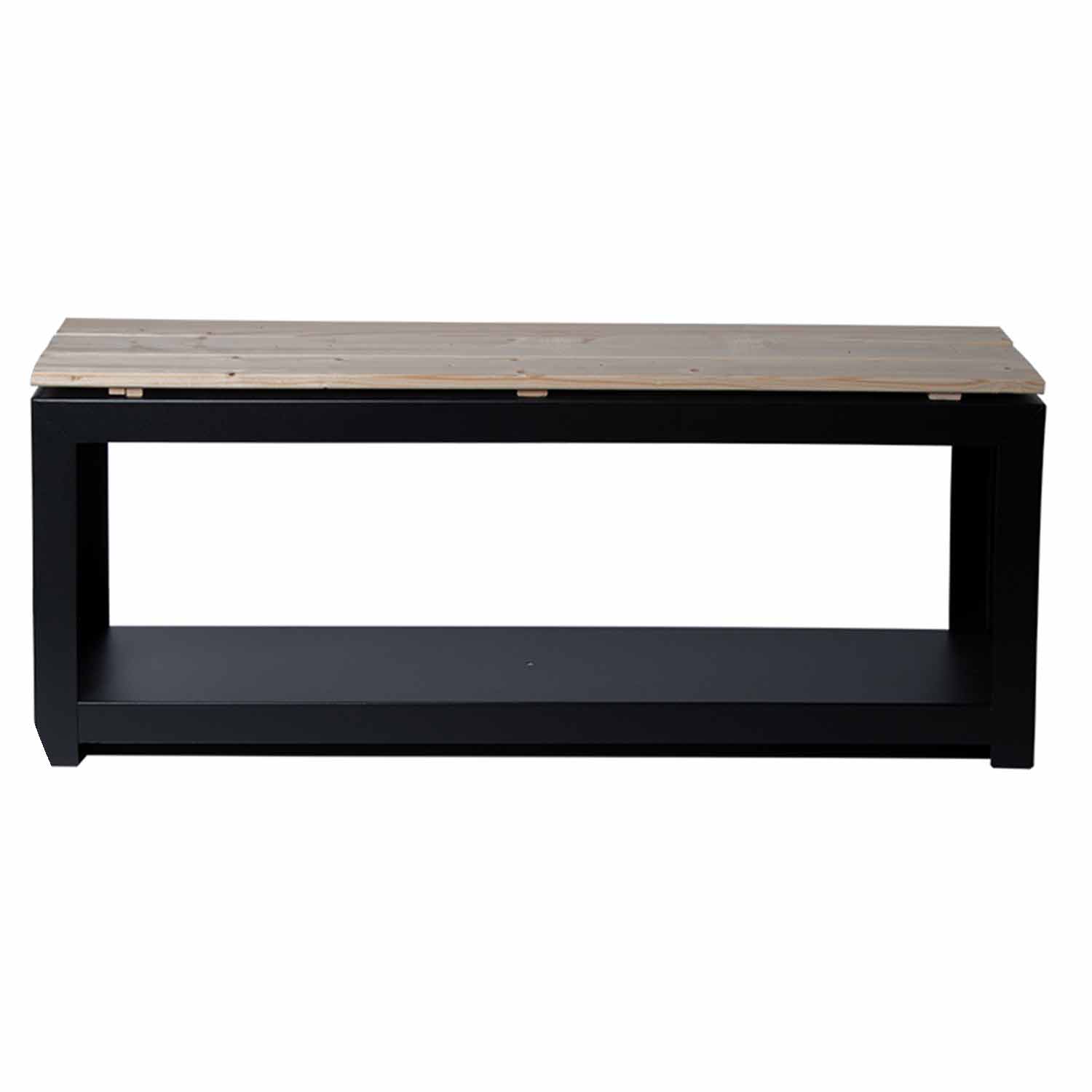 Bench with Wood Storage - Rectangle