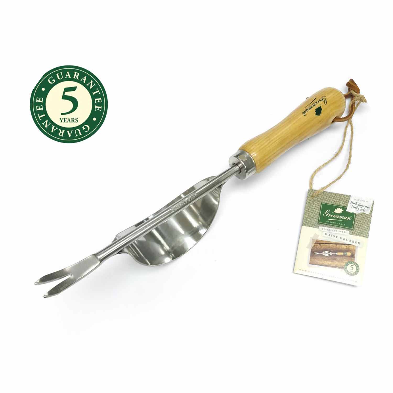 Greenman Ash Handled Stainless Steel Daisy Grubber