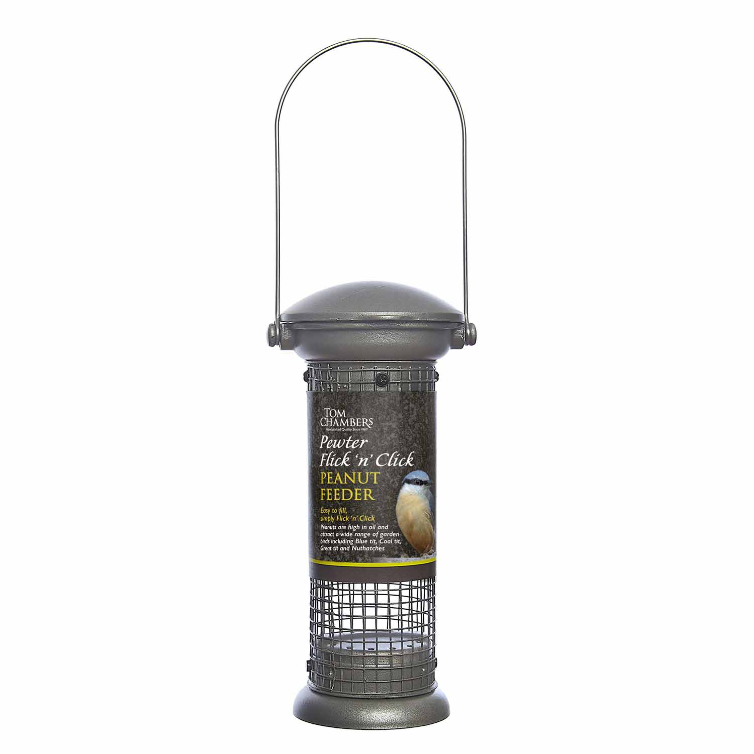 Pewter Flick 'N' Click Peanut Feeder