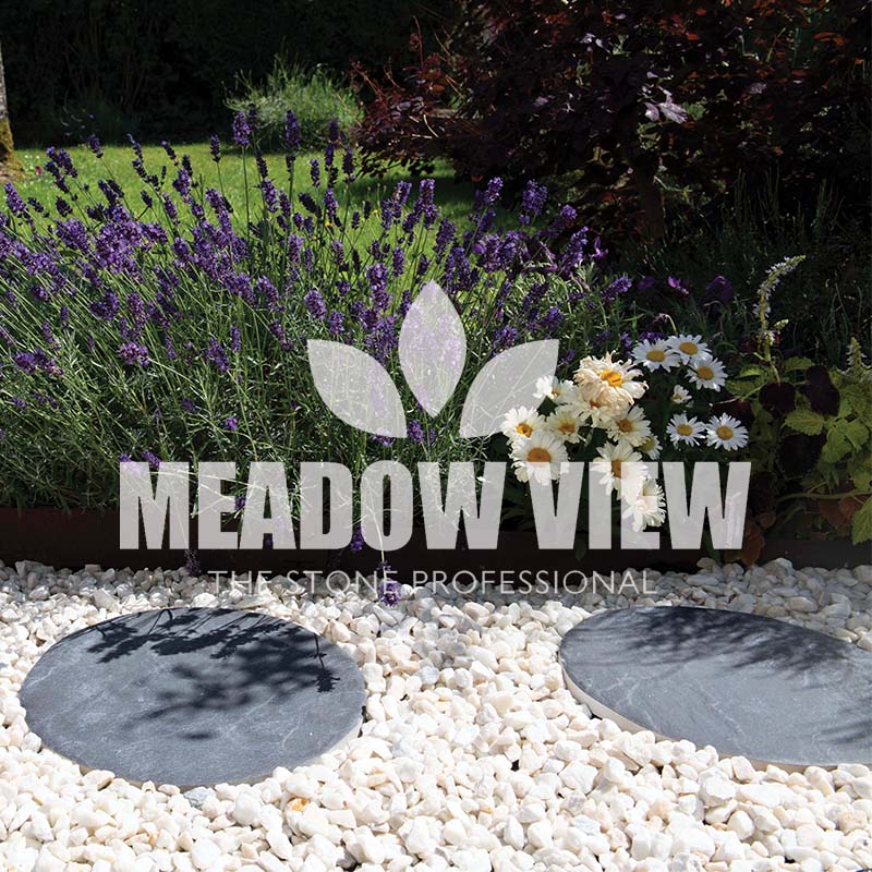 Round Porcelain Graphite Stepping Stone 375mm