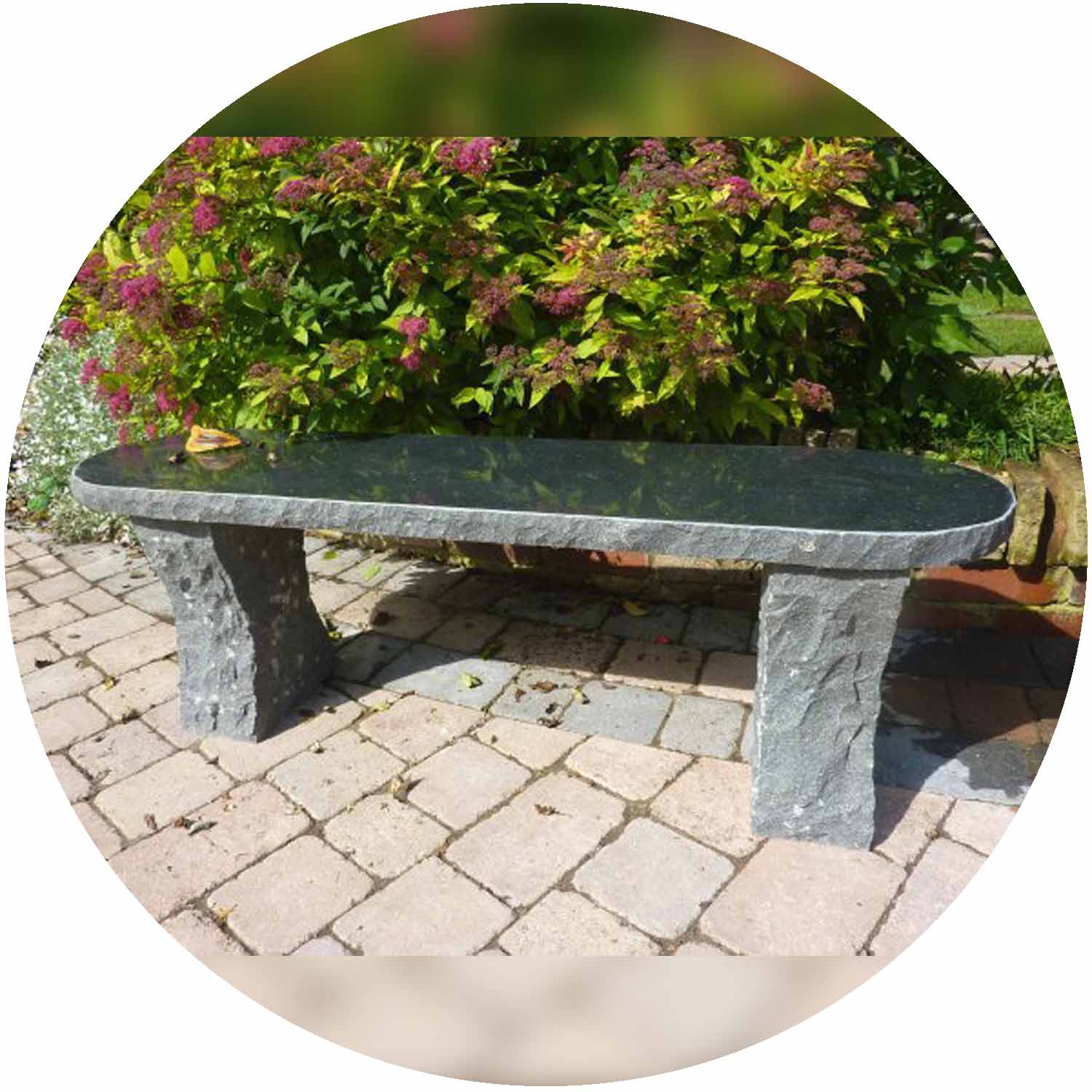 (EC) Rustic Black Granite Bench