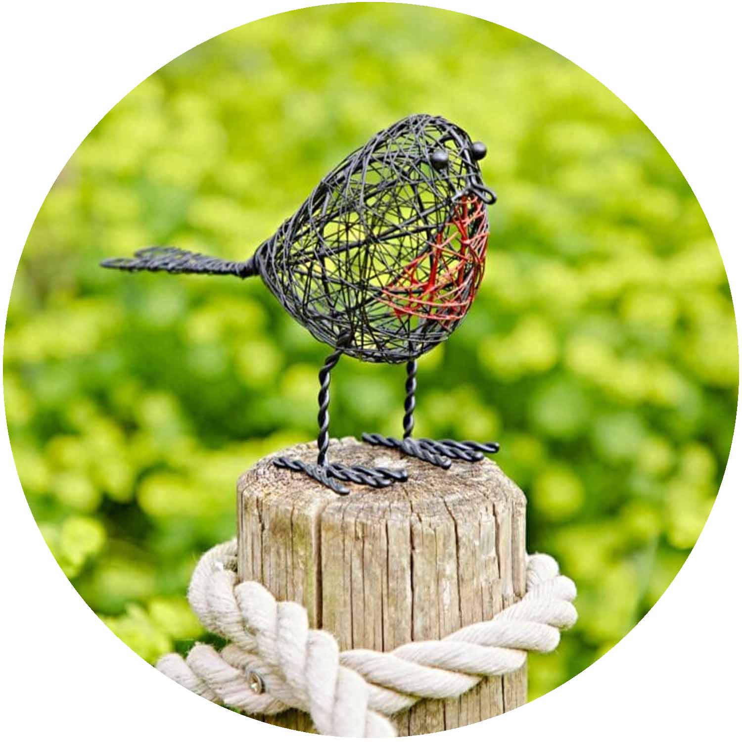 (PH) Wire Robin Decorative Ornament