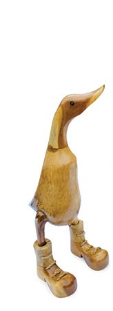 Wooden Duck In Boots 3 Sizes