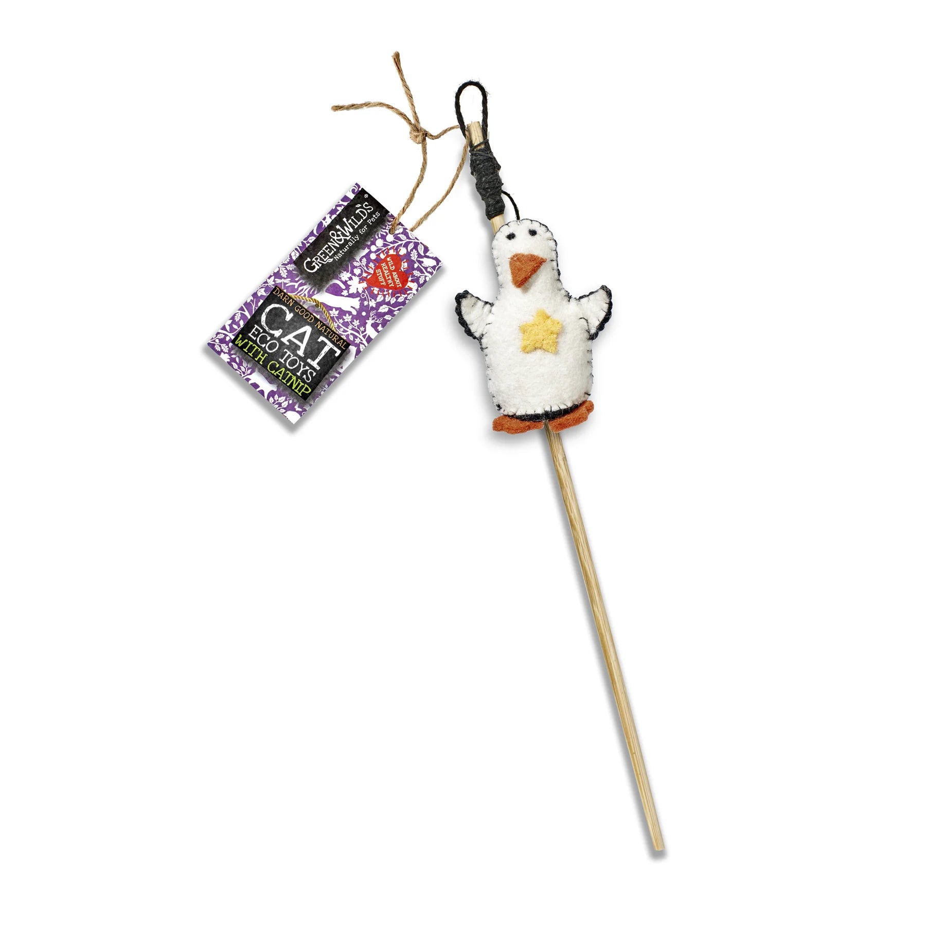 (GW) Penelope Penguin Eco Cat Teaser Toy with Catnip