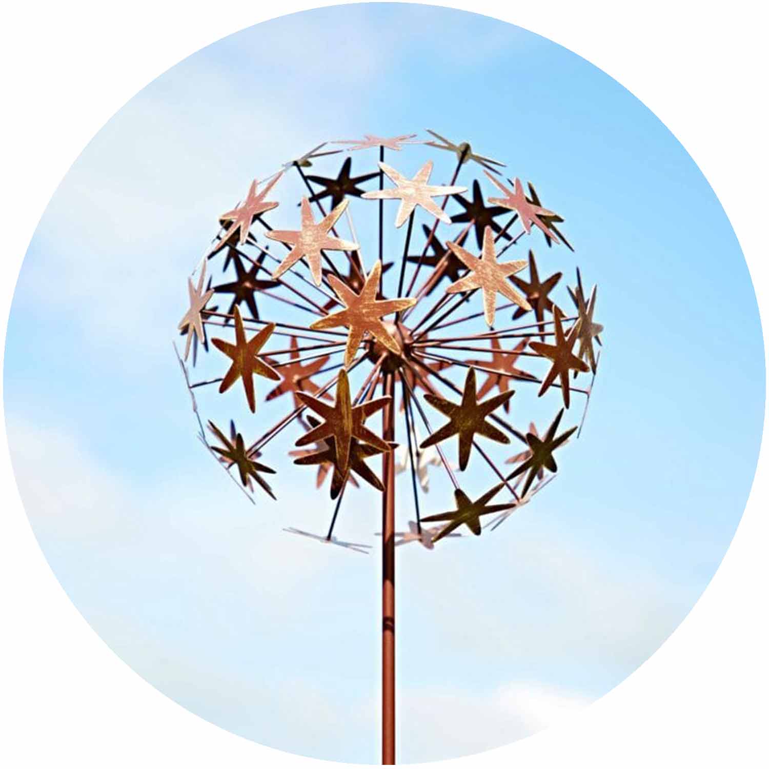 (PH) Allium Flower Long Garden Stake Ornament - Copper