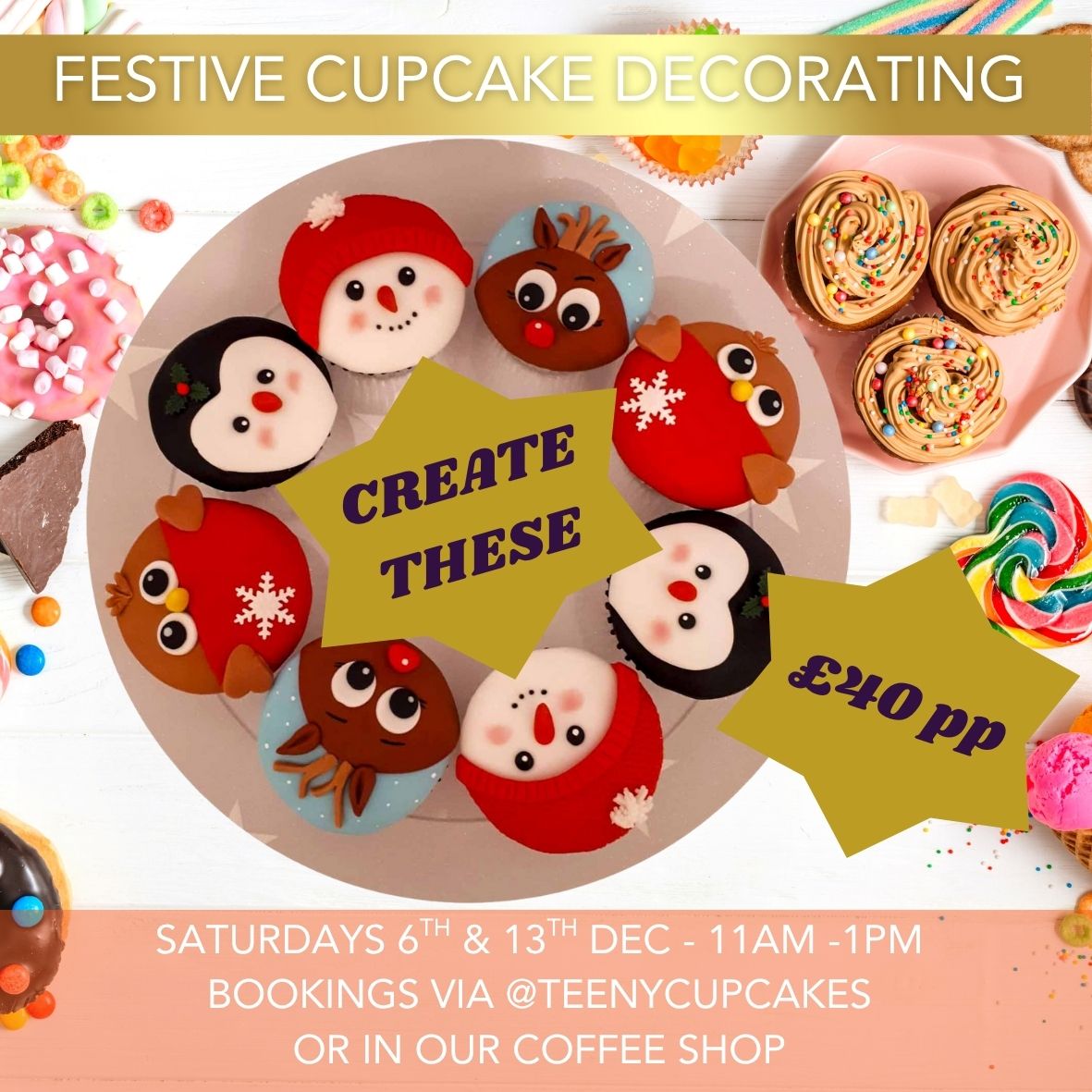 Christmas Cupcake Decorating Workshop 6th & 13th December 2025