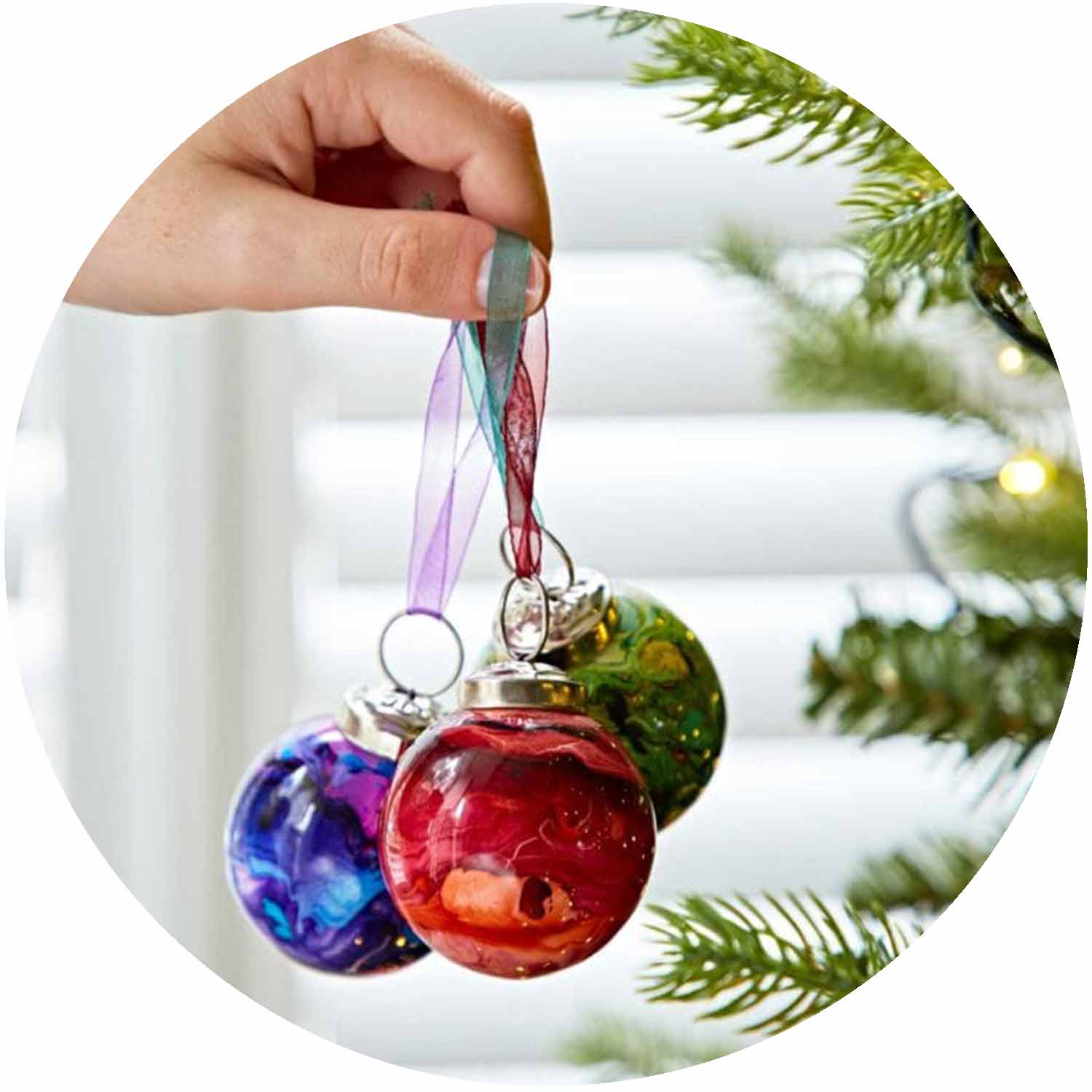 (PH) Zara Marbled Glass Baubles (Set of 3)